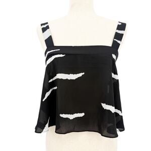 Buddy Love black & white Flowy Cropped Tank Top women's XS summer festival NEW